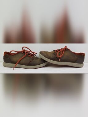 Merrell Mens Freewheel Leather Dark Earth Lace Up Shoes J41385 - Size 8 - GUC